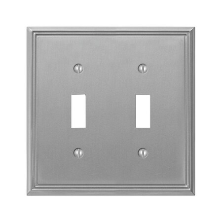 Amerelle Amerelle Metro Brushed Nickel 2 gang Die-Cast Metal Toggle Wall Plate 1 pk 77TTBN